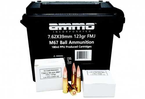 Ammo Inci 7.62X39MM 123Gr FMJ M67 Ball 180/6